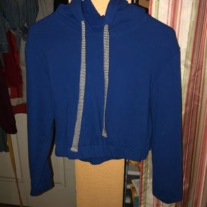 Blue cropped hoodie